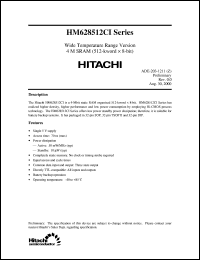 HM628512CLFPI-7 datasheet: Wide temperature range version 4M SRAM (512-kword x 8-bit) HM628512CLFPI-7