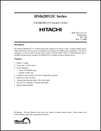 HM628512CLP-5 datasheet: 4M SRAM (512-kword x 8-bit), 55 ns access time HM628512CLP-5