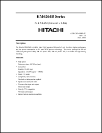 HM6264BLP-8L datasheet: 64k SRAM (8-kword x 8-bit), 85ns access time HM6264BLP-8L