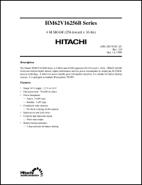 HM62V16256BLTT-7 datasheet: 4M SRAM (256-kword x 16-bit), 70ns access time HM62V16256BLTT-7