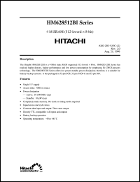 HM628512BLPI-8 datasheet: 4M SRAM (512-kword x 8-bit), 85ns access time HM628512BLPI-8