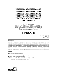 HB288320A5 datasheet: Flash ATA card 320 MByte HB288320A5