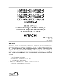 HB288128A5 datasheet: Flash ATA card 128 MByte HB288128A5