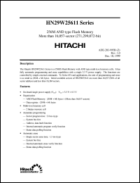 HN29W25611T-50 datasheet: 256M AND type flash memory more than 16,057-sector (271,299,072-bit) HN29W25611T-50