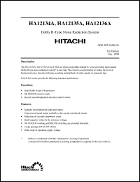 HA12134A datasheet: Dolby B-type noise reduction system, 300mVrms dolby level HA12134A