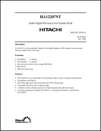 HA12207NT datasheet: Audio signal processor for cassette deck HA12207NT
