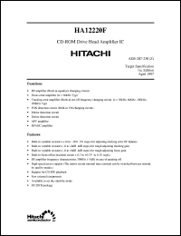 HA12220F datasheet: CD-ROM drive head amplifier IC HA12220F