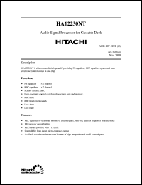 HA12230NT datasheet: Audio signal processor for cassette deck HA12230NT