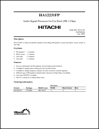 HA12231FP datasheet: Audio signal processor for car deck (PB 1 chip), PBOUT-level 450mVrms HA12231FP