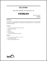 HA13536F datasheet: Three-phase brushless DS motor driver IC HA13536F