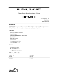 HA13563 datasheet: Three-phase brushless motor driver HA13563