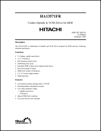 HA13571FR datasheet: Combo (spindle & VCM) driver for HDD HA13571FR