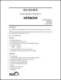 HA13614FH datasheet: Combo (spindle & VCM) driver HA13614FH