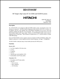 HD155101BF datasheet: RF Single-chip linear IC for GSM and EGSM systems HD155101BF