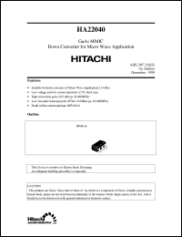 HA22040 datasheet: GaAs MMIC Down converter for micro wave application HA22040