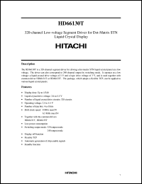 HD66130T datasheet: 320-channel low-voltage segment driver for dot-matrix STN liquid crystal display HD66130T