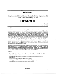 HD66732A00TB0L datasheet: Graphics liquid crystal display controller/driver supporting JIS level-1 and level-2 kanji ROM HD66732A00TB0L