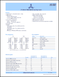 AS4C4M4F0-50JC datasheet: 5V 4M x 4 CM0S DRAM (fast page mode), 50ns RAS access time AS4C4M4F0-50JC