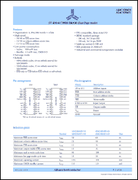 AS4C4M4F0-50TI datasheet: 5V 4M x 4 CM0S DRAM (fast page mode), 50ns RAS access time AS4C4M4F0-50TI