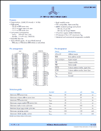 AS4LC1M16E5-60JC datasheet: 3V 1M x 16 CM0S DRAM (EDO), 60ns RAS access time AS4LC1M16E5-60JC