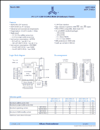 AS7C31024-12TJC datasheet: 3.3V 128K x 8 CM0S SRAM (evolutionary pinout), 12ns access time AS7C31024-12TJC