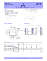 AS7C256A-10JC datasheet: 5V 32K x 8 CM0S SRAM (common I/O), 10ns access time AS7C256A-10JC