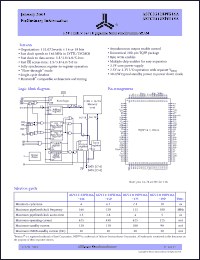 AS7C33128PFS16A-166TQC datasheet: 3.3V 128K x 16 pipeline burst synchronous SRAM, clock speed - 166 MHz AS7C33128PFS16A-166TQC