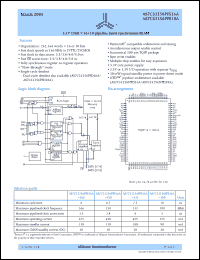 AS7C33256PFS18A-150TQC datasheet: 3.3V 256K x 18 pipeline burst synchronous SRAM, clock speed - 150MHz AS7C33256PFS18A-150TQC