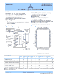 AS7C33256PFS16A-150TQC datasheet: 3.3V 256K x 16 pipeline burst synchronous SRAM, clock speed - 150MHz AS7C33256PFS16A-150TQC