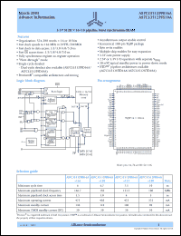 AS7C33512PFS16A-166TQC datasheet: 3.3V 512K x 16 pipeline burst synchronous SRAM, clock speed - 166MHz AS7C33512PFS16A-166TQC