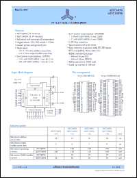 AS7C4096-12JC datasheet: 5V 512K x 8 CMOS SRAM, access time 12ns AS7C4096-12JC