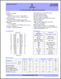 AS4LC4M16S0-10FTC datasheet: 3.3V 4M x 16 CMOS synchronous DRAM AS4LC4M16S0-10FTC