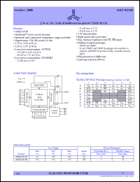 AS6UA5128-BI datasheet: 2.3V to 3.6V 512K x 8 Intelliwatt low-power CMOS SRAM AS6UA5128-BI