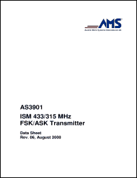 AS3901 datasheet: ISM 433/315 MHz FSK/ASK transmitter AS3901