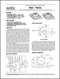 PA08 datasheet: Power operational amplifier PA08