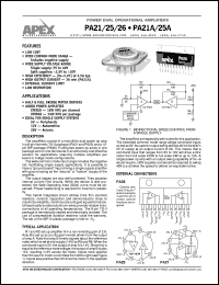PA25A datasheet: Power dual operational amplifier PA25A