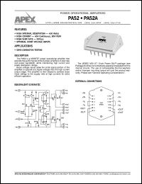 PA52A datasheet: Power operational amplifier PA52A