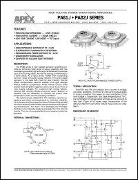 PA82J datasheet: High voltage power operational amplifier PA82J