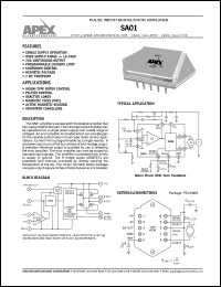 SA01 datasheet: Pulse width modulation amplifier SA01