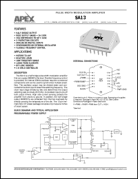 SA13 datasheet: Pulse width modulation amplifier SA13