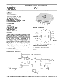 SA16 datasheet: Pulse width modulation amplifier SA16