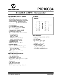 PIC16C84-04/SO datasheet: 8-Bit CMOS EEPROM microcontroller PIC16C84-04/SO