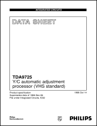 TDA9725/V2 datasheet: Y/C automatic adjustment processor (VHS standard) TDA9725/V2