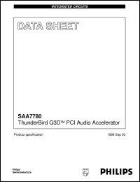 SAA7780 datasheet: ThunderBird Q3D(TM) PCI Audio Accelerator SAA7780