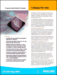 TriMediaTM-1000 datasheet: Programmable Media Processor TriMediaTM-1000