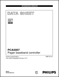 PCA5007H/F1 datasheet: Pager baseband controller PCA5007H/F1