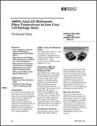 HFBR-5106T datasheet: 100VG-anyLAN multimode fiber transceiver in low cost 1x9 package style HFBR-5106T