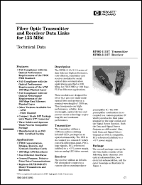 HFBR-2115T datasheet: Receiver data links for 125 MBd HFBR-2115T