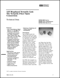 HFBR-0507 datasheet: 125 megabaud versatile link the versatile fiber optic connection HFBR-0507