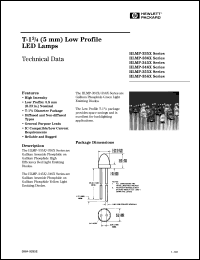 HLMP-3350 datasheet: T 1 3/4 (5mm) low profile LED lamp HLMP-3350